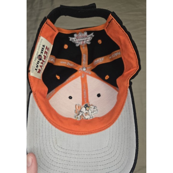 Vtg Richmond Roosters Frontier League Zephyr Baseball Cap‎ Hat Orange Adjustable - Picture 3 of 7